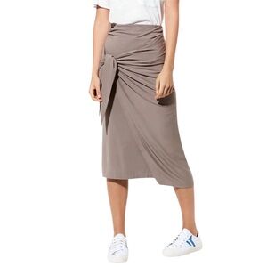 Elegant Taupe Wrap Skirt